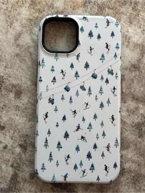 Casely iPhone 15 plus Ski Pattern White Phone Case - Unbranded